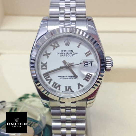 Rolex Datejust 179174 White Dial Romen Numerial 