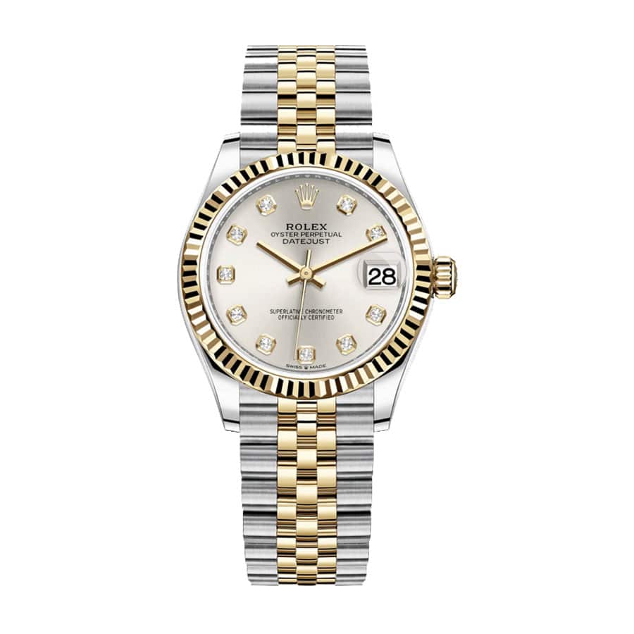 rolex-datejust-31mm-278273-steel-yellow-gold-automatic-silver-diamond-dial