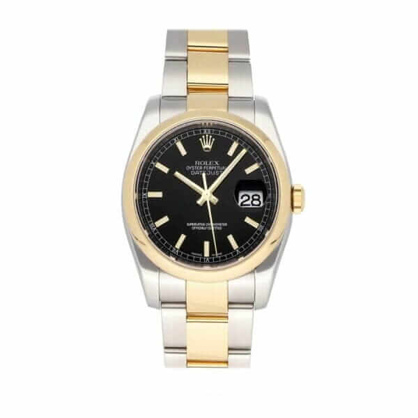 Rolex Datejust Yellow Gold Black Dial 116203 Oyster 