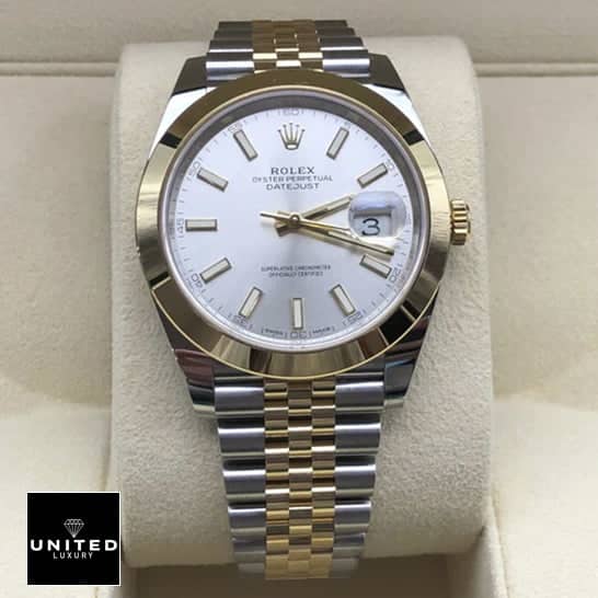 Rolex Datejust 41 126303-0002 Yellow Gold Bezel Two Tone Bracelet  in box