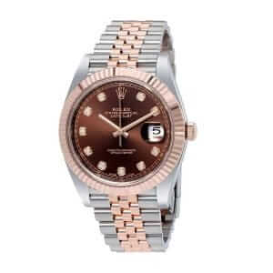 rolex-datejust-ii-126331-rose-gold-steel-chocolate-diamond-dial-left