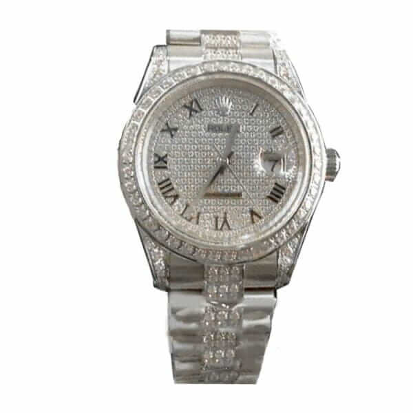Rolex Datejust 116622 White Gold Diamond Dial Iced Out 