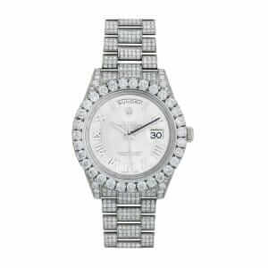 rolex-day-date-2-ii-president-white-gold-diamond-218239-white-dial