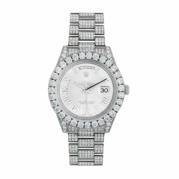 rolex-day-date-2-ii-president-white-gold-diamond-218239-white-dial