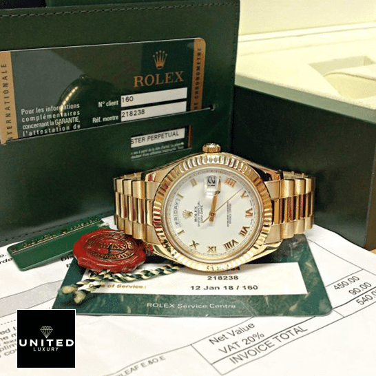 Rolex Day-Date II 218238-0037  & Warrantly Card