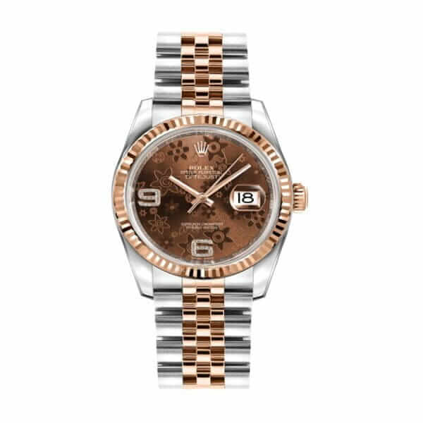 Rolex Datejust 116231-0105 Chocolate Floral Dial 