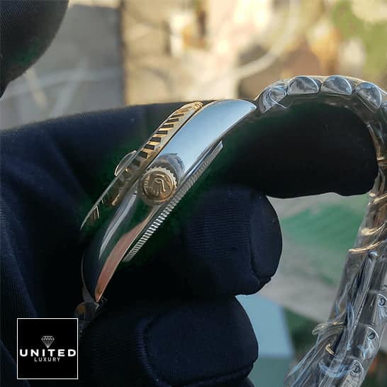 Rolex Day-Date 128238 MOP  Silver Case & Gold Crown Pusher