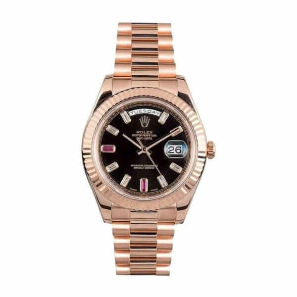Rolex Day-Date II 218235 Rose Gold Black 