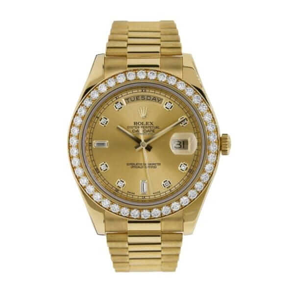 Rolex Day-Date 228348 Diamonds Gold Dial 