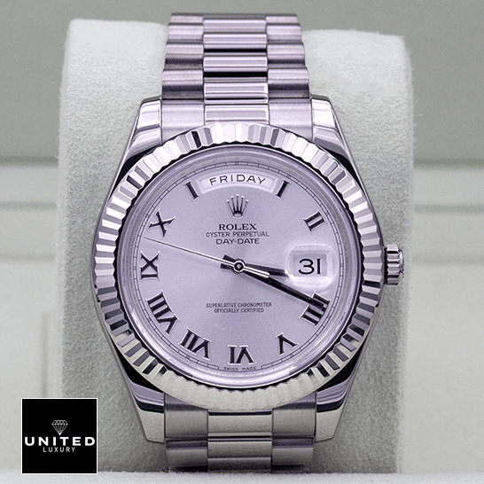 Rolex Day-Date 218239-0041 V6 White Roman Dial 1 rolex day date218239 0041 front