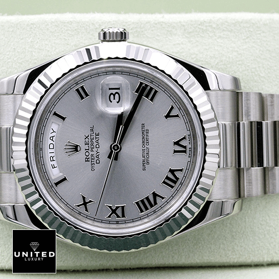 Rolex Day-Date 218239-0041 V6 White Roman Dial 8 rolex-day-date218239-0041-tiltedleft