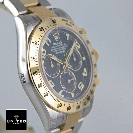 Rolex Daytona 116508-0004 Stainless Steel Case & Gold Bezel  Left Side