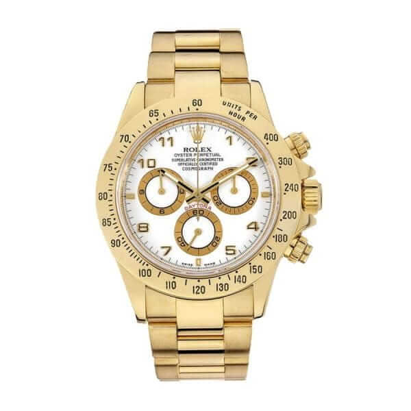 Rolex Daytona Cosmograph 116528 Yellow Gold White Dial Oyster 