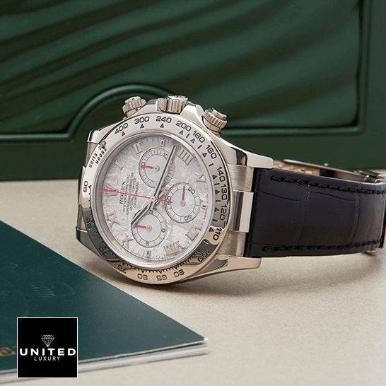 Rolex Daytona 116519 Meteorite Dial Romen Numerial  on the table