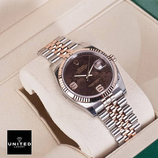 Rolex Datejust 36 Chocolate Floral Dial 116231 Jubilee  in the Box