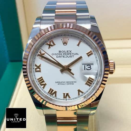Rolex Datejust White Roman 6 Rolex Datejust 36 White Gold Roman Numerial Dial in the box