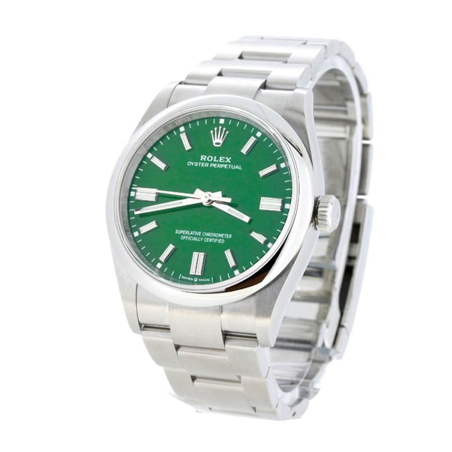 rolex-oyster-perpetual-green-dial-126000