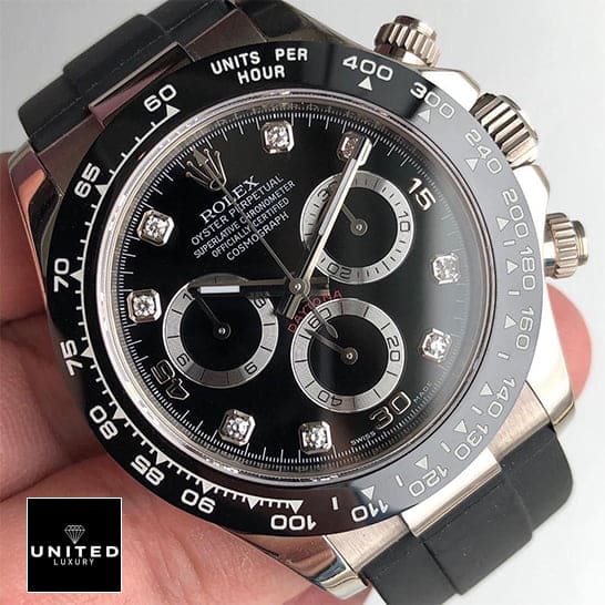 Rolex Daytona Oysterflex 116519LN Black Bezel Stainless Steel Case 