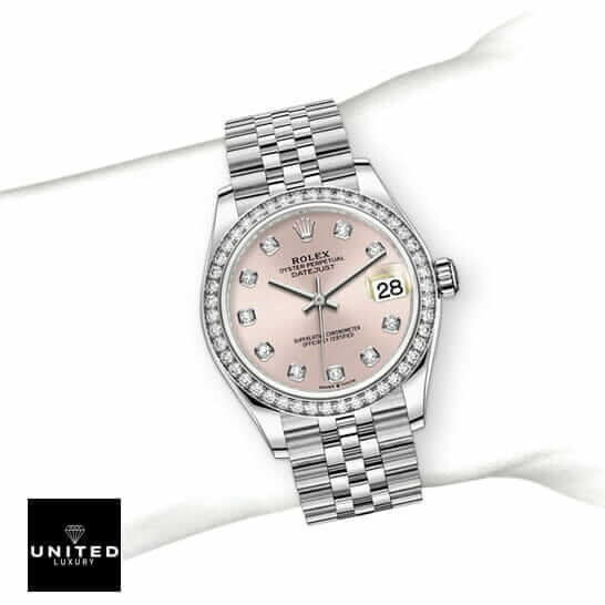 Rolex Datejust Pink Diamond  on the wrist