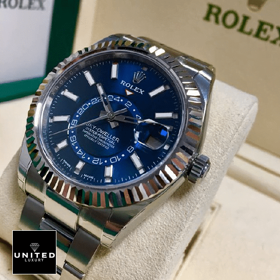 Rolex Sky-Dweller Blue Dial Stainless Steel 326934-0003  in the Rolex Box