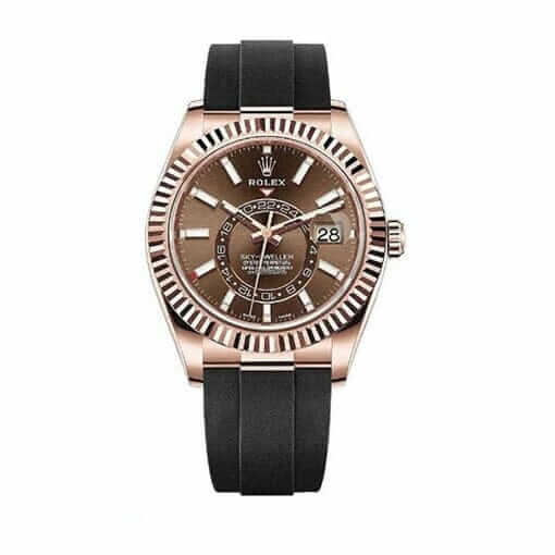 Rolex-Sky-Dweller-Chocolate-brown-dial-black-rubber-watch