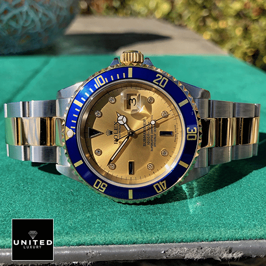 Rolex Submariner 16613 Two Tone Bracelet Blue Bezel 