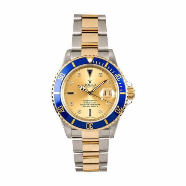 Rolex Submariner Serti Two Tone Stainless Steel Gold Diamond 16613 