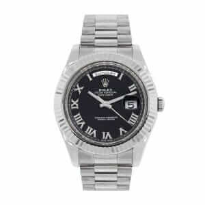 rolex-white-gold-day-date-ii-presidential-black-roman-dial-218239