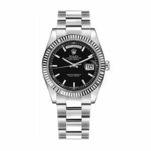 Rolex-Day-Date-Fluted-Black-Dial-Steel