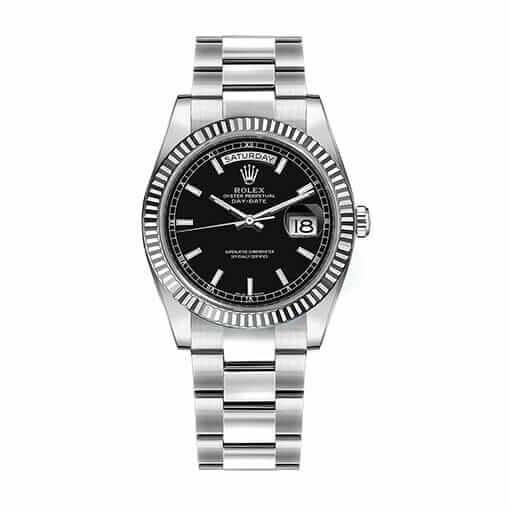 Rolex-Day-Date-Fluted-Black-Dial-Steel