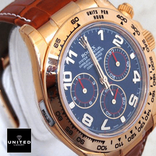 Rolex Daytona Yellow Gold Case 116518 Brown Leather Bracelet 