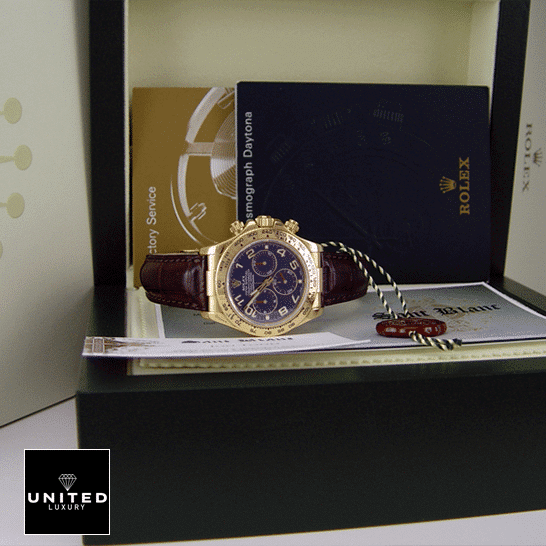 Rolex Daytona Blue Dial 116518  in the Rolex box