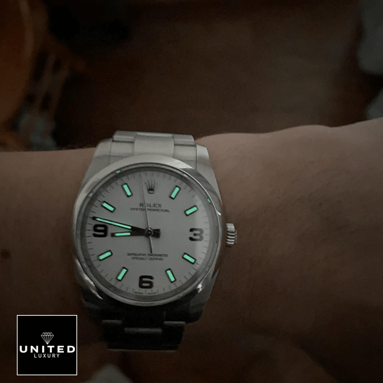 Rolex Air King White Dial 114200  on the wrist