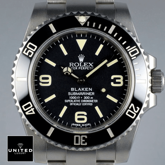 Rolex Submariner 6190 Blaken Black Dial 4 Rolex Blaken Submariner 6190 close view