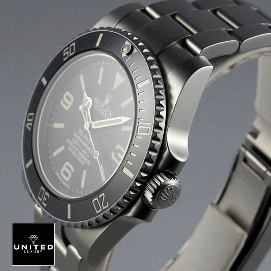 Rolex Submariner 6190 Blaken Black Dial 1 Rolex Blaken Submariner Black Dial 6190 Side view