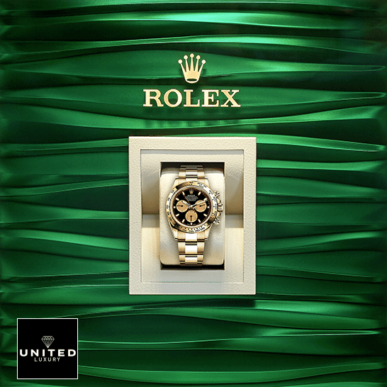 Rolex Cosmograph Daytona 116508-0009  in the Rolex Box & Green Background
