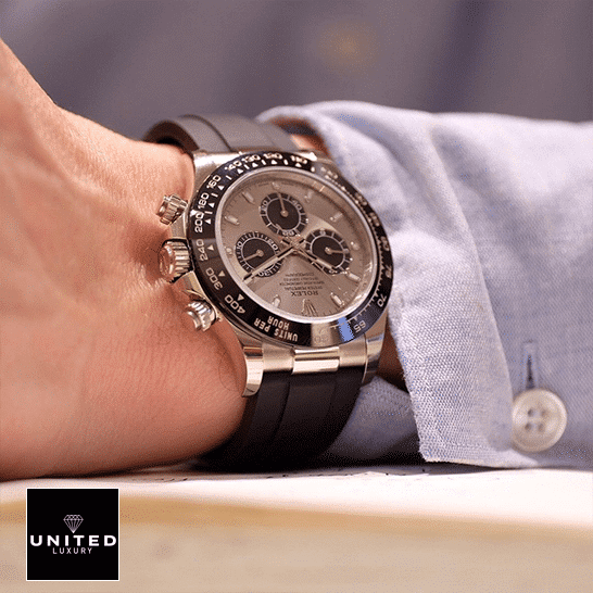 Rolex Daytona White Gold 116519LN-0024  on is arm