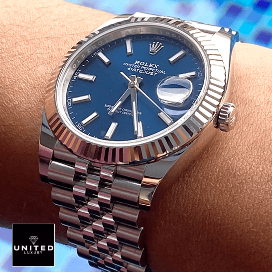 Rolex Datejust 126334 Blue Dial Jubilee  on the wrist
