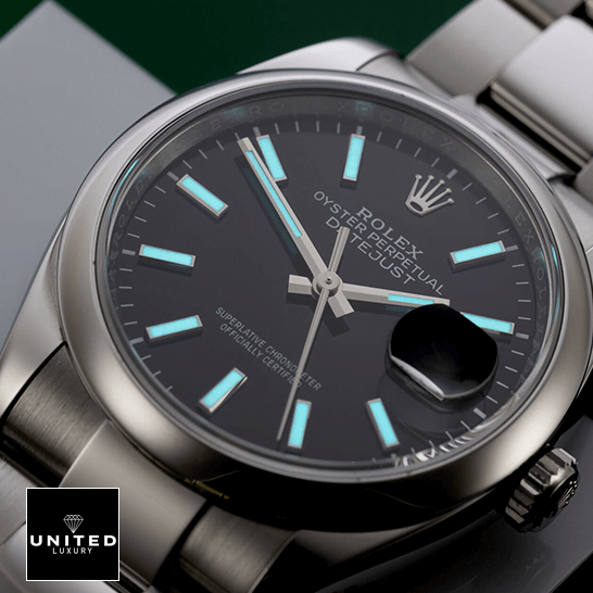 Rolex 115200 Datejust Black Dial  dial phosphor