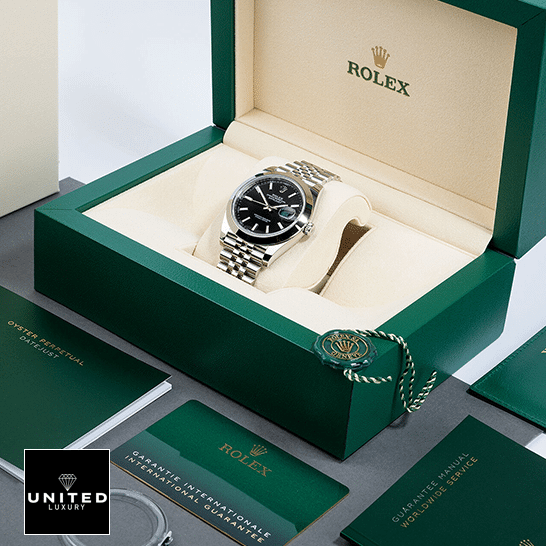 Rolex Datejust 11823 Black Dial  in the rolex box and warranty card