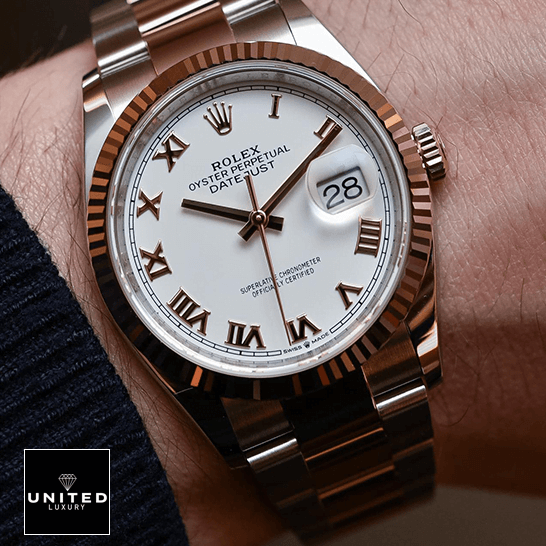 Rolex 126223 Datejust Roman Oyster Bracelet  on the man wrist