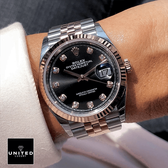 Rolex Diamond 126231 Black Dial  on the wrist