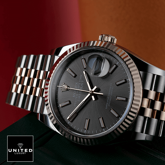 Rolex 126231 Datejust Grey Dial Jubilee  side view