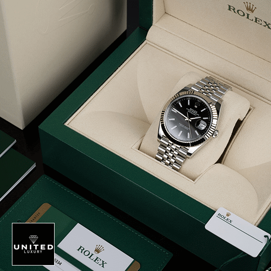 Rolex Datejust 126234 White Gold Black Dial  in the rolex box