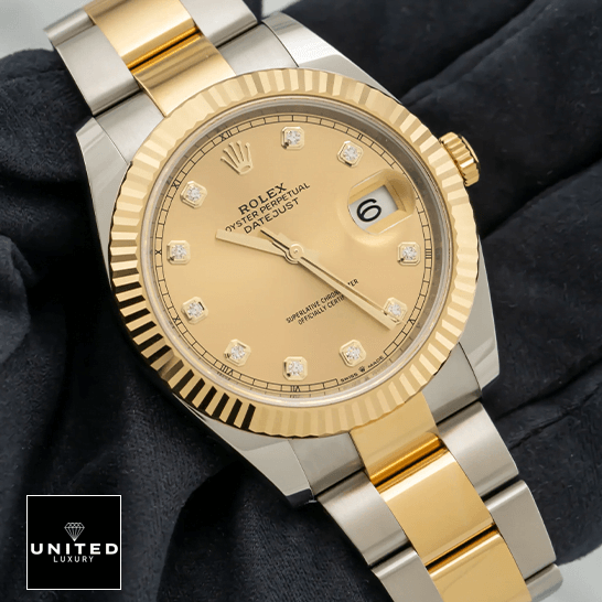 Rolex Datejust 126333 Oyster Steel Yellow Gold Diamond Dial 