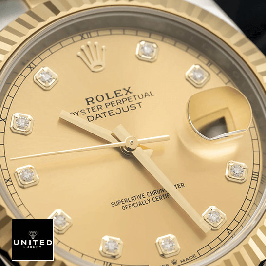Rolex Datejust 126333 Yellow Gold Diamond Dial  close view