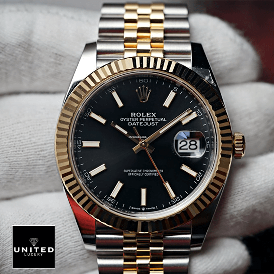 Rolex 126333 Datejust Black Dial Jubilee  on the hand