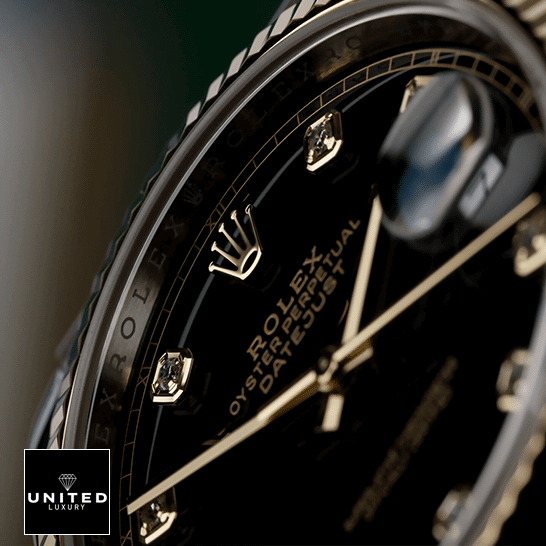 Rolex Datejust 12633BKDJ Black Dial on the Yellow Gold Rolex Logo 