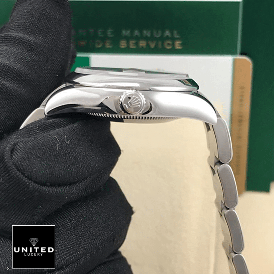 Rolex Datejust 178240 S.Steel Case & Crown Pusher  on his hands