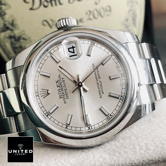 Rolex Datejust 178240 Silver Dial Oyster  on the table